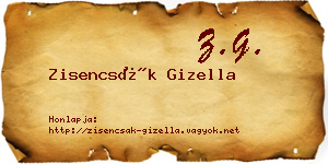 Zisencsák Gizella névjegykártya