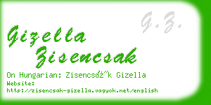 gizella zisencsak business card